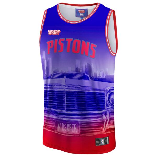 Detroit Pistons NBA & KidSuper Studios by Fanatics Unisex Hometown Jersey - Red - Image 3