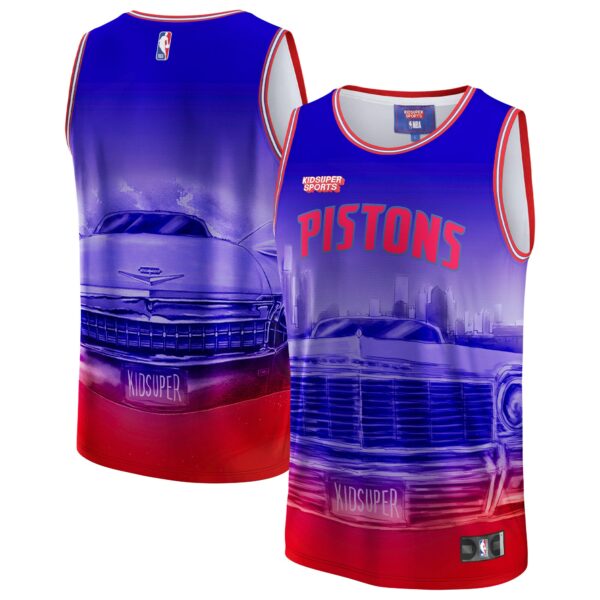 Detroit Pistons NBA & KidSuper Studios by Fanatics Unisex Hometown Jersey - Red - Image 2
