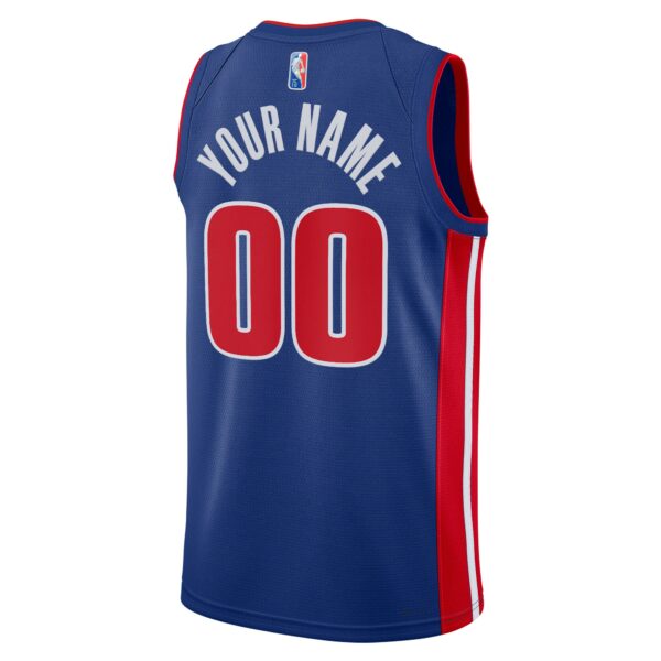 Detroit Pistons Nike 2021/22 Diamond Swingman Custom Jersey - Icon Edition - Blue - Image 4