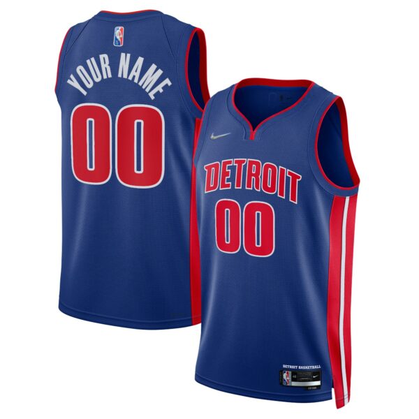 Detroit Pistons Nike 2021/22 Diamond Swingman Custom Jersey - Icon Edition - Blue - Image 2