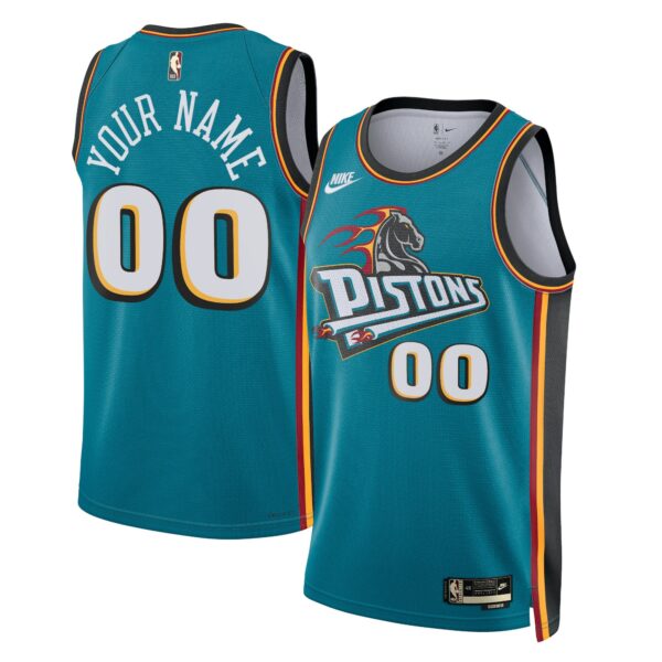 Detroit Pistons Nike Unisex 2022/23 Custom Swingman Jersey - Classic Edition - Teal - Image 2