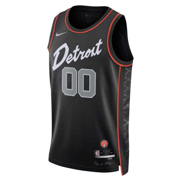 Detroit Pistons Nike Unisex 2023/24 Custom Swingman Jersey - Black - City Edition - Image 3
