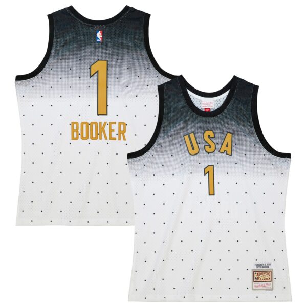 Devin Booker 2016 NBA Rising Stars Challenge Mitchell & Ness Hardwood Classics Swingman Jersey - White - Image 2