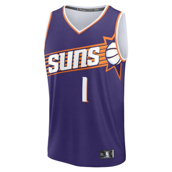 Devin Booker Phoenix Suns Fanatics Fast Break Replica Jersey - Icon Edition - Purple - Image 3