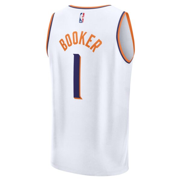 Devin Booker Phoenix Suns Fanatics Fast Break Replica Player Jersey - Association Edition - White - Image 4