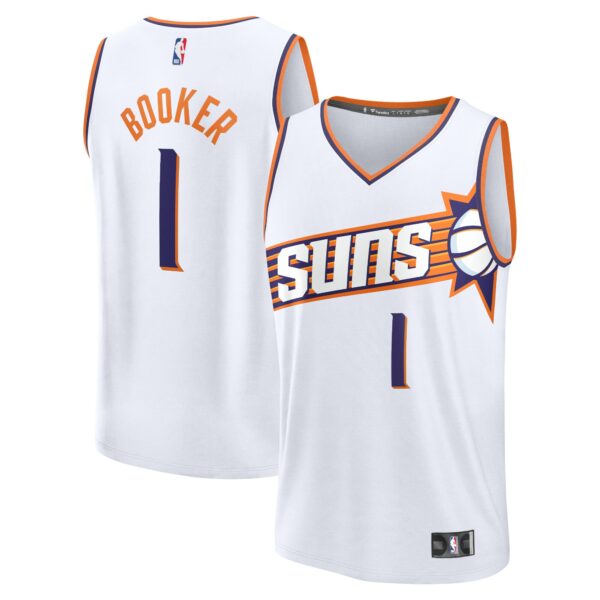 Devin Booker Phoenix Suns Fanatics Fast Break Replica Player Jersey - Association Edition - White - Image 2