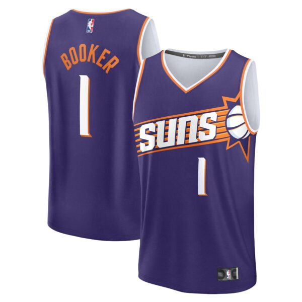 Devin Booker Phoenix Suns Fanatics Fast Break Replica Player Jersey - Icon Edition - Purple - Image 2