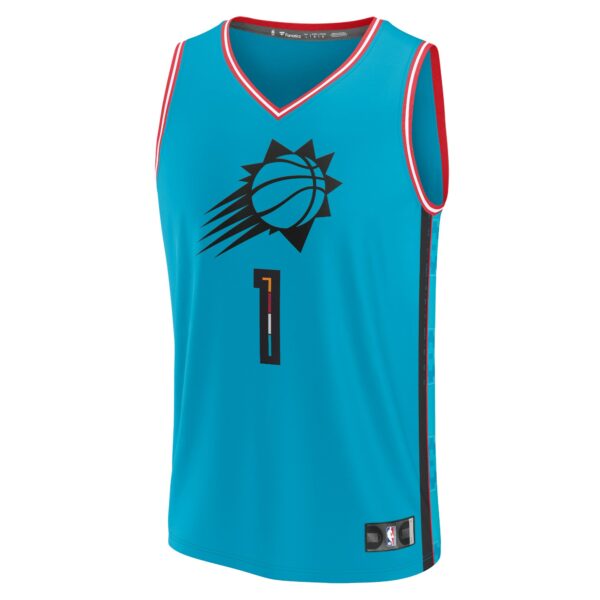 Devin Booker Phoenix Suns Fanatics Fastbreak Jersey - City Edition - Teal - Image 3