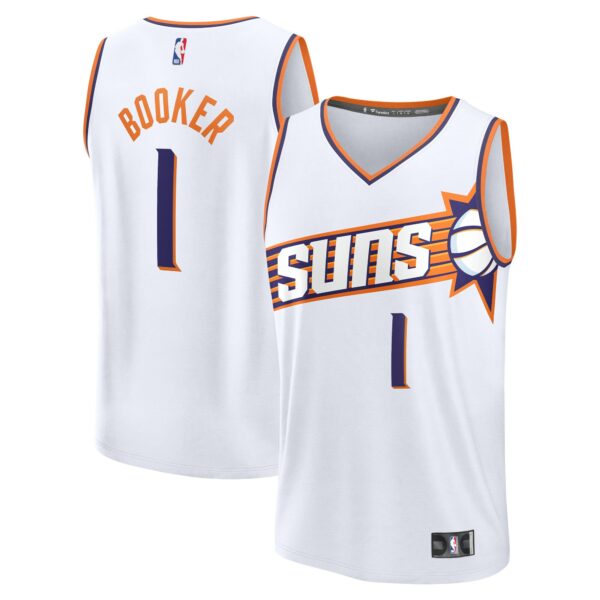 Devin Booker Phoenix Suns Fanatics Youth Fast Break Replica Player Jersey - Association Edition - White - Image 2