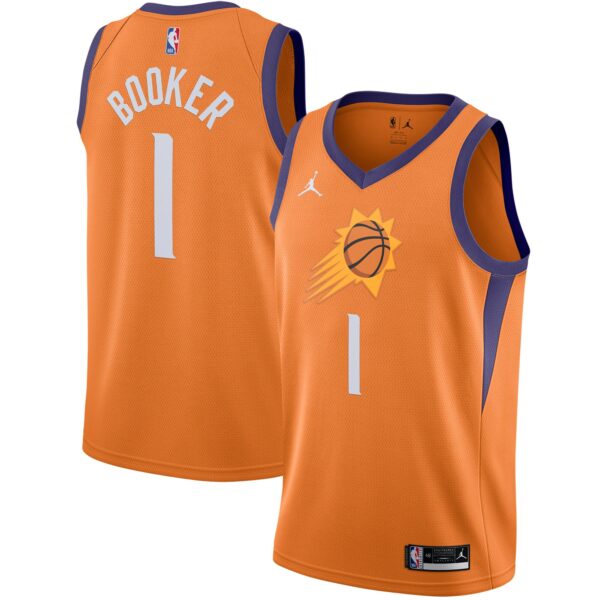 Devin Booker Phoenix Suns Jordan Brand 2020/21 Swingman Jersey - Statement Edition - Orange - Image 2