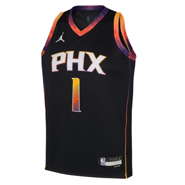 Devin Booker Phoenix Suns Jordan Brand Youth Swingman Jersey - Statement Edition - Black - Image 3