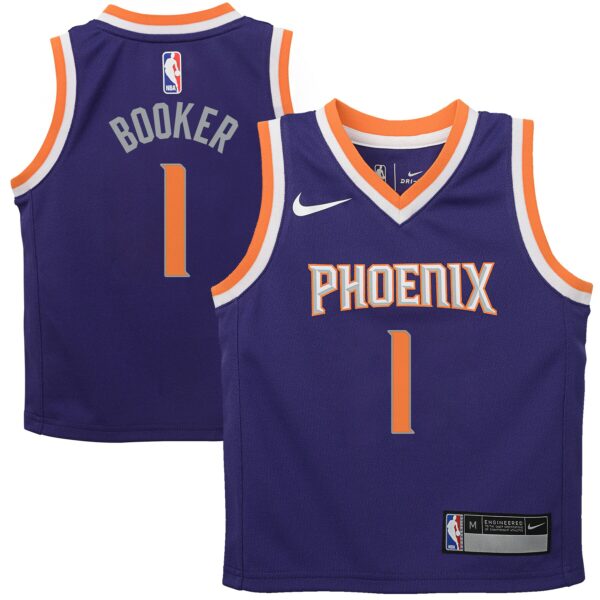 Devin Booker Phoenix Suns Nike Preschool Replica Jersey Purple - Icon Edition - Image 2