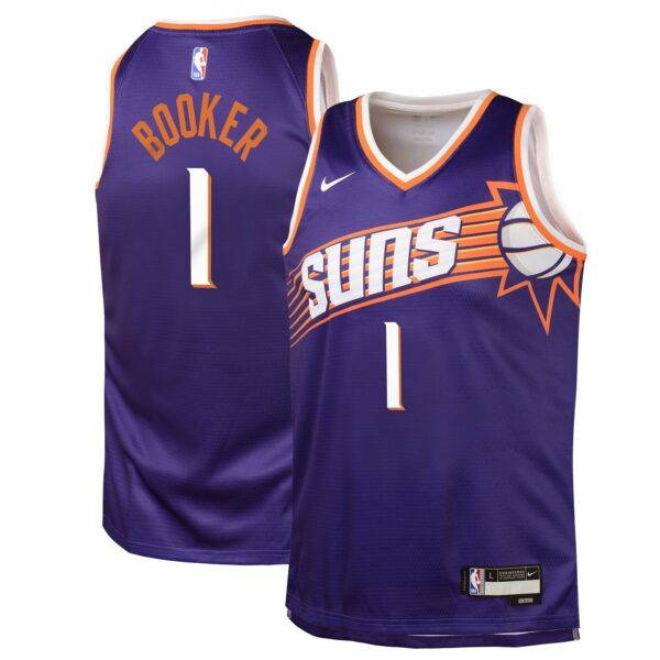 Devin Booker Phoenix Suns Nike Youth Swingman Jersey - Icon Edition - Purple - Image 2