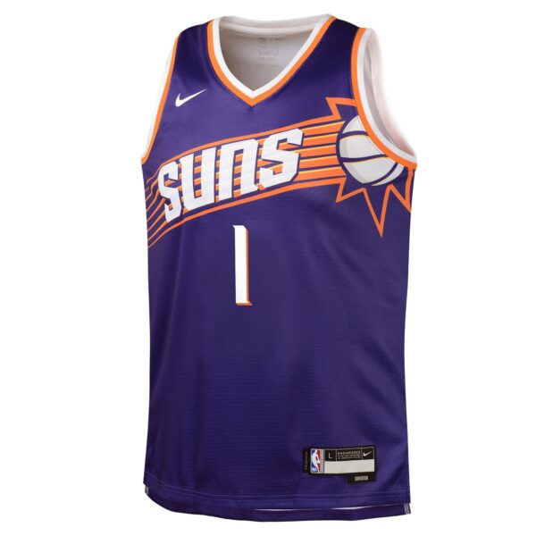 Devin Booker Phoenix Suns Nike Youth Swingman Jersey - Icon Edition - Purple - Image 3