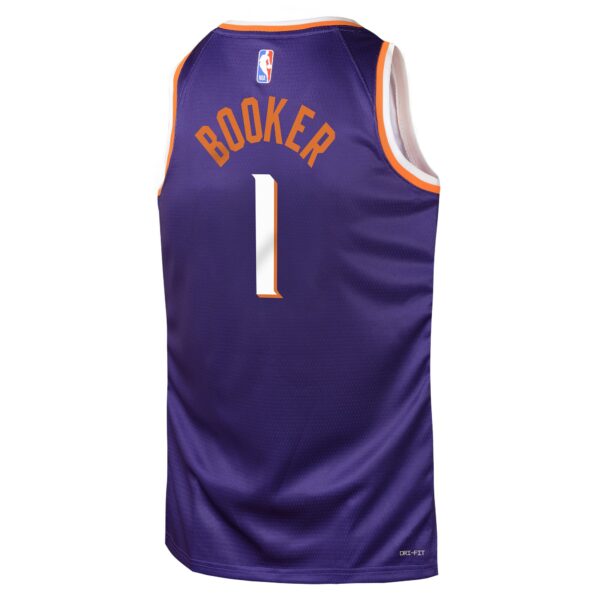 Devin Booker Phoenix Suns Nike Youth Swingman Jersey - Icon Edition - Purple - Image 4