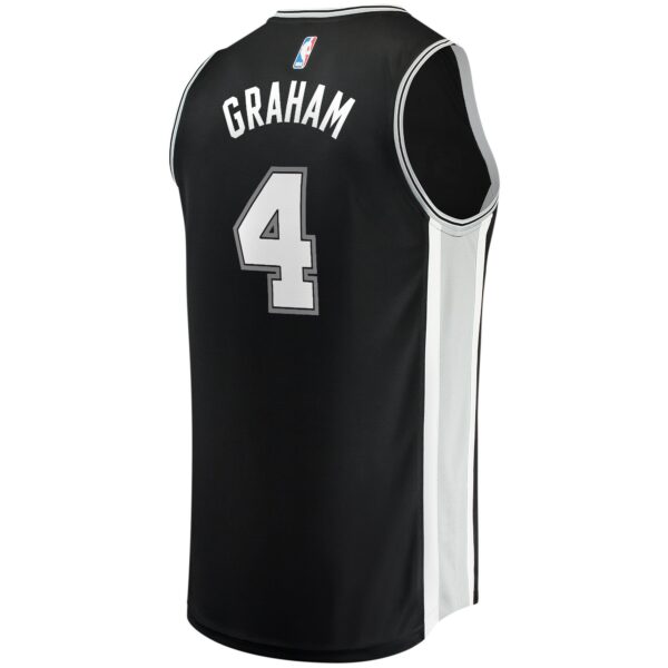 Devonte' Graham San Antonio Spurs Fanatics Fast Break Player Jersey - Icon Edition - Black - Image 4