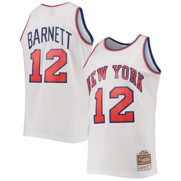 Dick Barnett New York Knicks Mitchell & Ness 1969/70 Hardwood Classics Swingman Jersey - White - Image 2