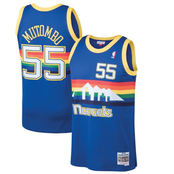 Dikembe Mutombo Denver Nuggets Mitchell & Ness 1991/92 Hardwood Classics Swingman Jersey - Blue - Image 2