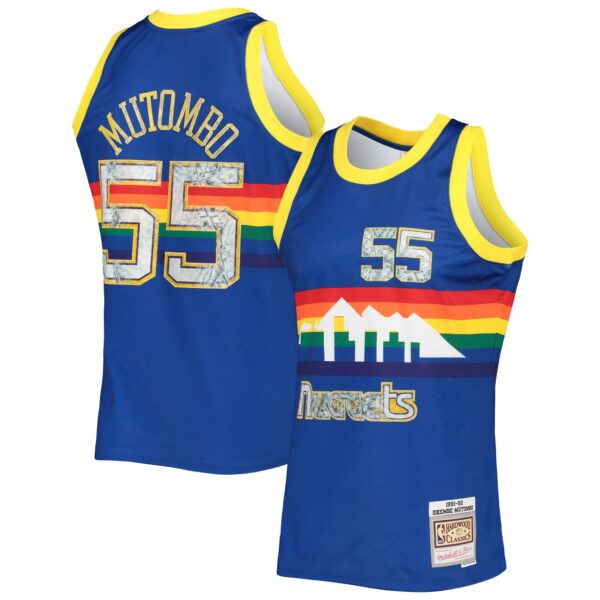 Dikembe Mutombo Denver Nuggets Mitchell & Ness 1996/97 Hardwood Classics NBA 75th Anniversary Diamond Swingman Jersey - Royal - Image 2