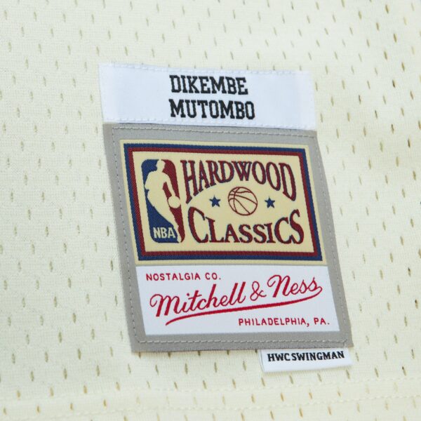 Dikembe Mutombo Denver Nuggets Mitchell & Ness Chainstitch Swingman Jersey - Cream - Image 6