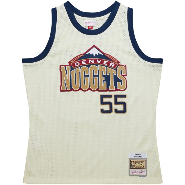 Dikembe Mutombo Denver Nuggets Mitchell & Ness Chainstitch Swingman Jersey - Cream - Image 3