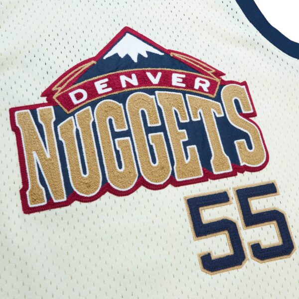 Dikembe Mutombo Denver Nuggets Mitchell & Ness Chainstitch Swingman Jersey - Cream - Image 5