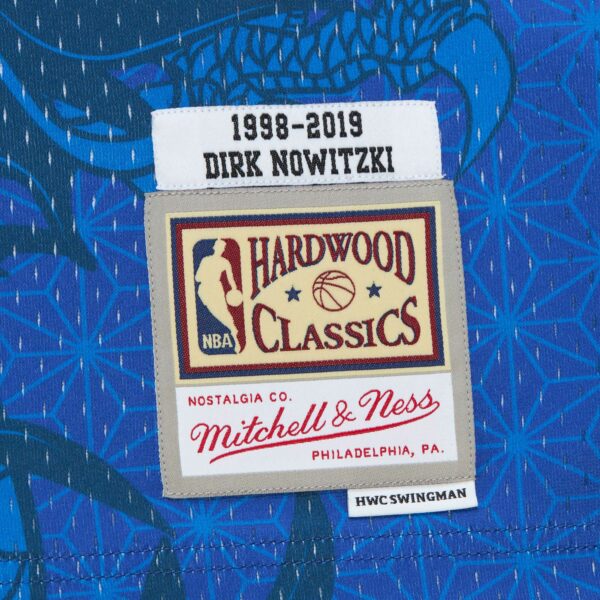 Dirk Nowitzki Dallas Mavericks Mitchell & Ness 1998-2019 Hardwood Classics Asian Heritage 6.0 Swingman Throwback Player Jersey - Blue - Image 7