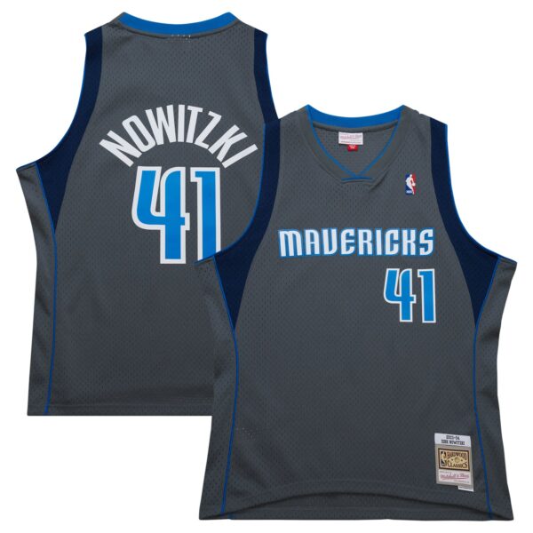 Dirk Nowitzki Dallas Mavericks Mitchell & Ness 2003/04 Hardwood Classics Swingman Jersey - Gray - Image 2
