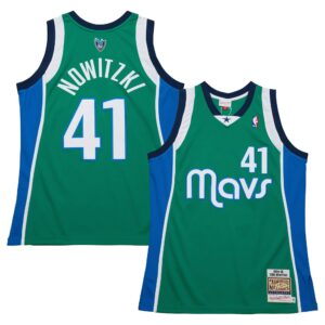 Dirk Nowitzki Dallas Mavericks Mitchell & Ness 2004/05 Hardwood Classics Authentic Jersey - Green