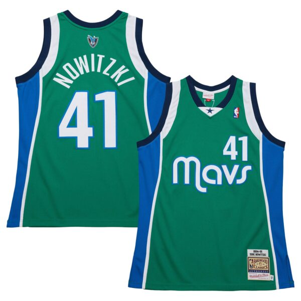 Dirk Nowitzki Dallas Mavericks Mitchell & Ness 2004/05 Hardwood Classics Authentic Jersey - Green