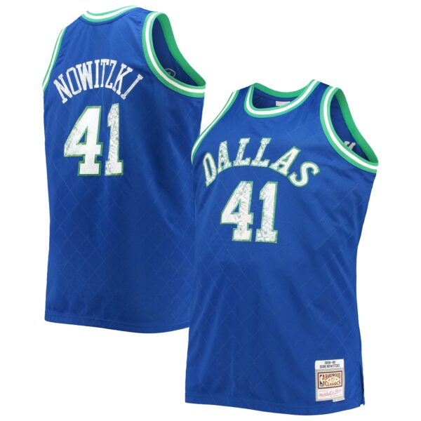 Dirk Nowitzki Dallas Mavericks Mitchell & Ness Big & Tall 1998/99 NBA 75th Anniversary Diamond Swingman Jersey - Blue - Image 2