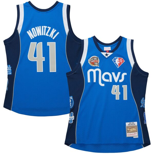 Dirk Nowitzki Dallas Mavericks Mitchell & Ness Unisex Hall of Fame Class of 2023 Throwback Swingman Jersey - Blue - Image 2