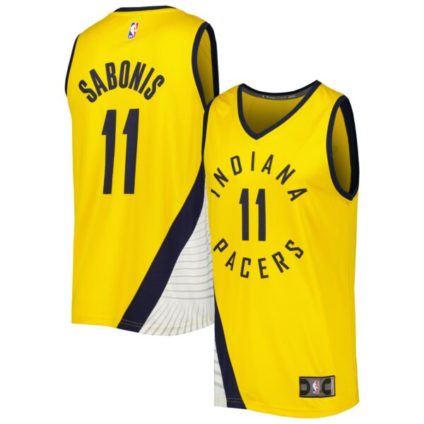 Domantas Sabonis Indiana Pacers Fanatics Fast Break Player Replica Jersey - Statement Edition - Gold - Image 2
