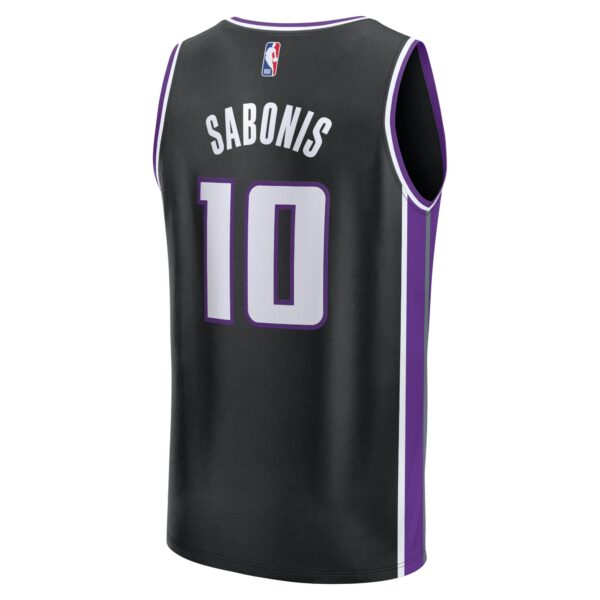 Domantas Sabonis Sacramento Kings Fanatics Fast Break Replica Jersey - Icon Edition - Black - Image 4