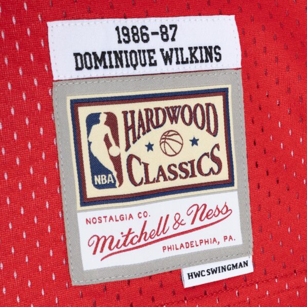 Dominique Wilkins Atlanta Hawks Mitchell & Ness Hardwood Classics 1986/87 Split Swingman Jersey - Yellow/Red - Image 5