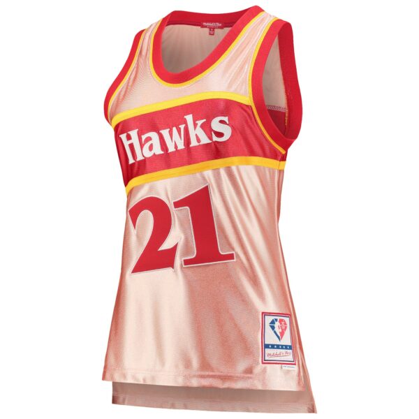 Dominique Wilkins Atlanta Hawks Mitchell & Ness Women's 75th Anniversary Rose Gold 1986 Swingman Jersey - Pink - Image 3