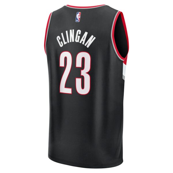 Donovan Clingan Portland Trail Blazers Fanatics 2024 NBA Draft Fast Break Player Jersey - Icon Edition - Black - Image 4
