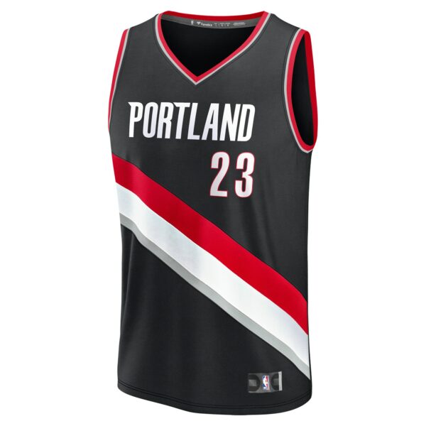 Donovan Clingan Portland Trail Blazers Fanatics 2024 NBA Draft Fast Break Player Jersey - Icon Edition - Black - Image 3