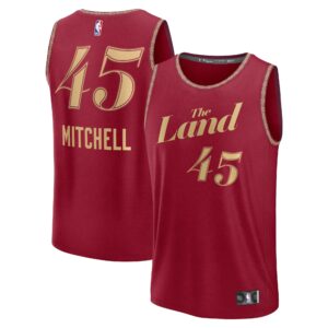 Donovan Mitchell Cleveland Cavaliers Fanatics Youth Fast Break Jersey - Wine - City Edition