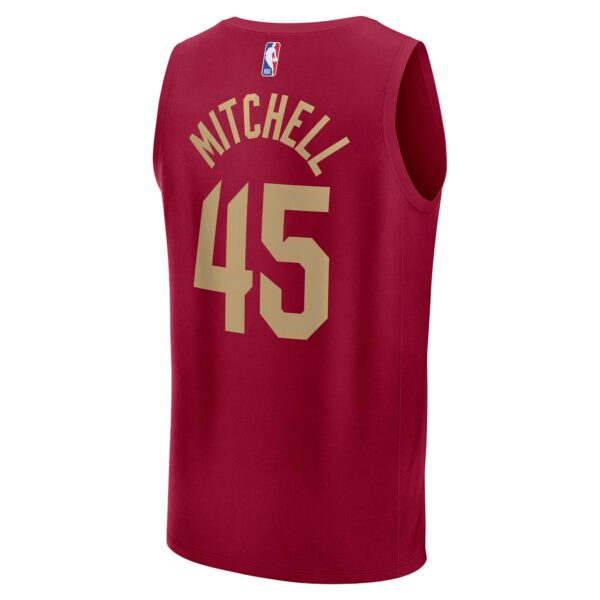 Donovan Mitchell Cleveland Cavaliers Fanatics Youth Fast Break Replica Player Jersey - Icon Edition - Wine - Image 4