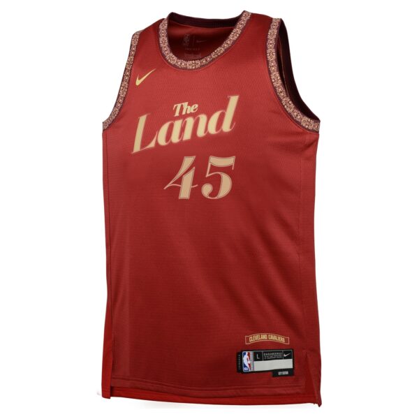 Donovan Mitchell Cleveland Cavaliers Nike Youth  Swingman Replica Jersey - City Edition - Wine - Image 3