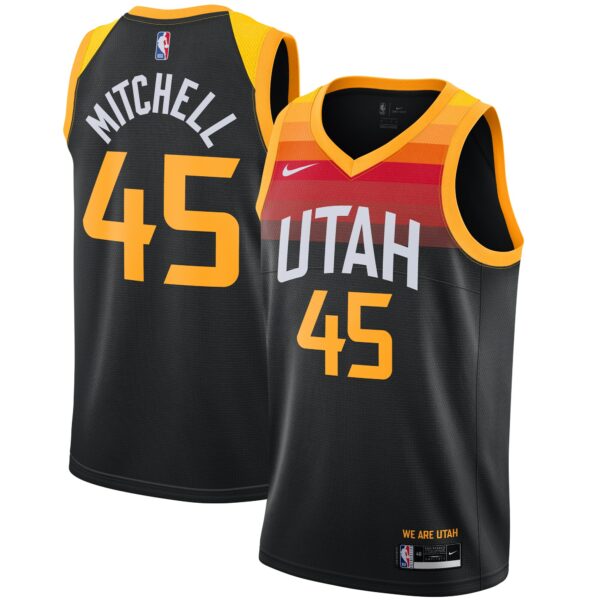 Donovan Mitchell Utah Jazz Nike 2021/22 Swingman Player Jersey Black - City Edition - Image 2