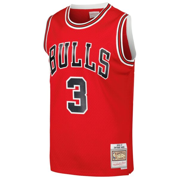 Dwyane Wade Chicago Bulls Mitchell & Ness 2016/17 Hardwood Classics Swingman Jersey - Red - Image 3