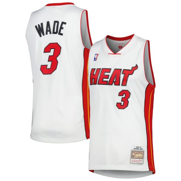 Dwyane Wade Miami Heat Mitchell & Ness 2001/02 Hardwood Classics Swingman Jersey - White - Image 2