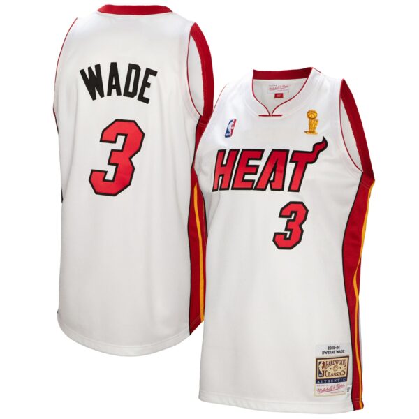 Dwyane Wade Miami Heat Mitchell & Ness 2005-06 Authentic Player Jersey - White - Image 2