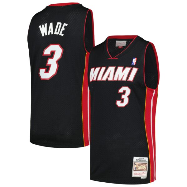 Dwyane Wade Miami Heat Mitchell & Ness  2012/13 Hardwood Classics Swingman Jersey - Black - Image 2