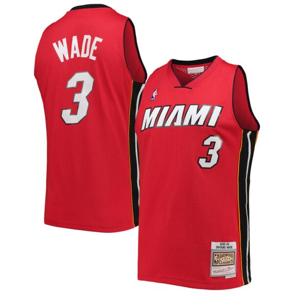 Dwyane Wade Miami Heat Mitchell & Ness Big & Tall Hardwood Classics 2005/06 Swingman Jersey - Red - Image 2