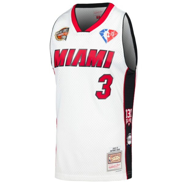 Dwyane Wade Miami Heat Mitchell & Ness Unisex Hall of Fame Class of 2023 Throwback Swingman Jersey - White - Image 3