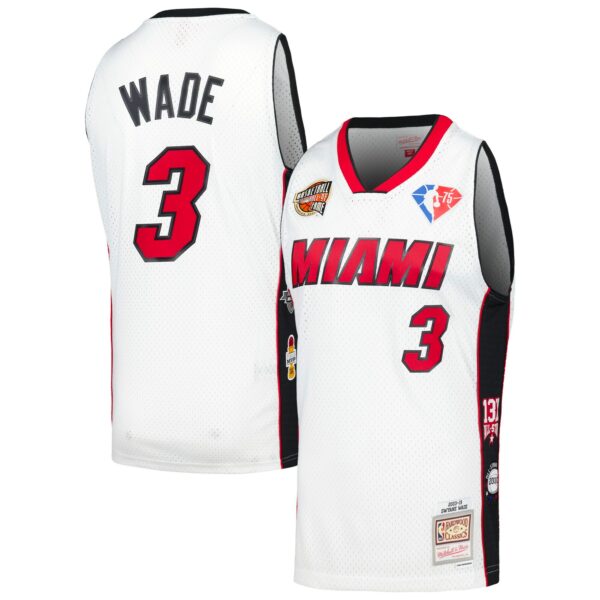 Dwyane Wade Miami Heat Mitchell & Ness Unisex Hall of Fame Class of 2023 Throwback Swingman Jersey - White - Image 2