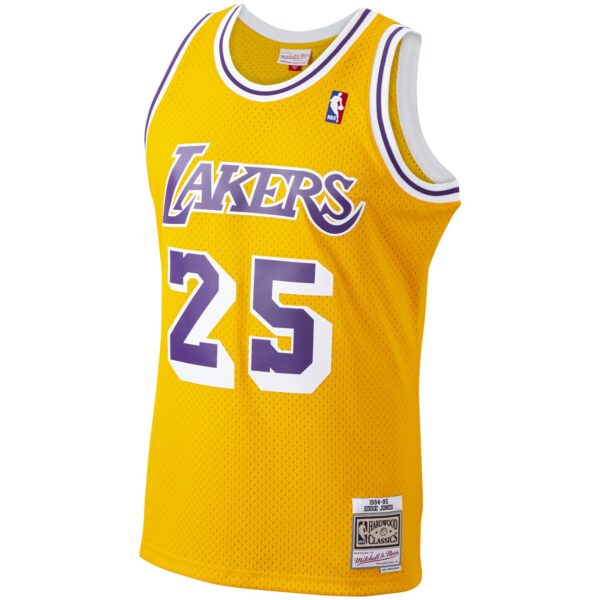 Ed Jones Los Angeles Lakers Mitchell & Ness 1994/95 Hardwood Classics Swingman Jersey - Gold - Image 3